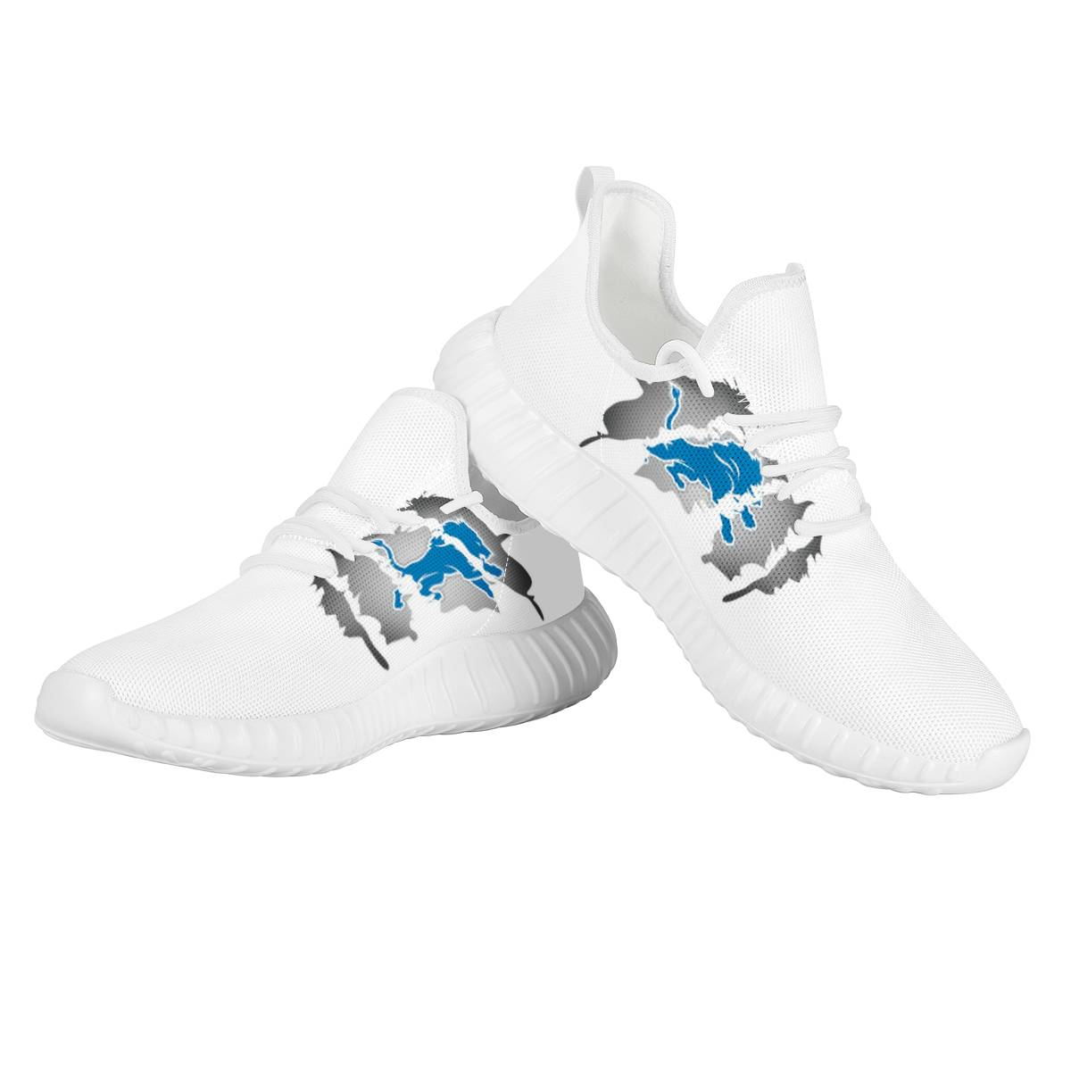 Women's Detroit Lions Mesh Knit Sneakers/Shoes 003